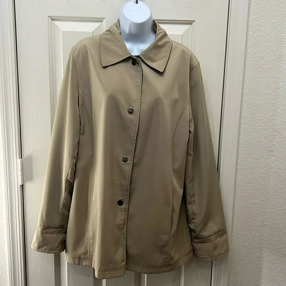 Jacket Raincoat Reversible Waterproof Natural Tan Beige Black Roll Up Sleeve